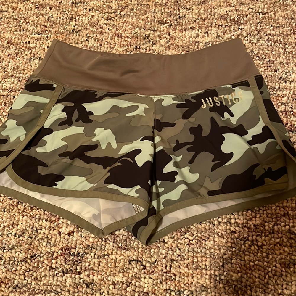 Justice Camo Athletic Shorts Size 8